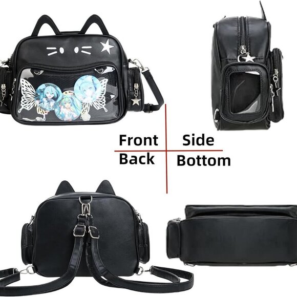 Kawaii Cat Ita Backpack PU Shoulder Crossbody for School Anime Cosplay Girls main image 6